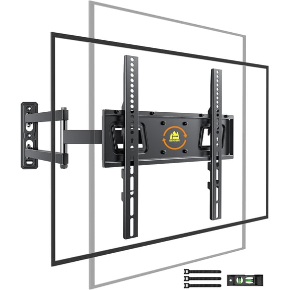 Landscape to Portrait Rotating TV Wall Mount for Vertical Mounting of Displays,Menu Wall Board Mount for 26-65" TVs Holds 88 lbs, Full Motion Corner TV Mount Height Adjusted,VESA 400x400,FORGINGMOUNT