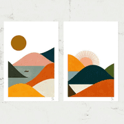 Landscape Poster Set 2 Prints Set 2 , Poster Only