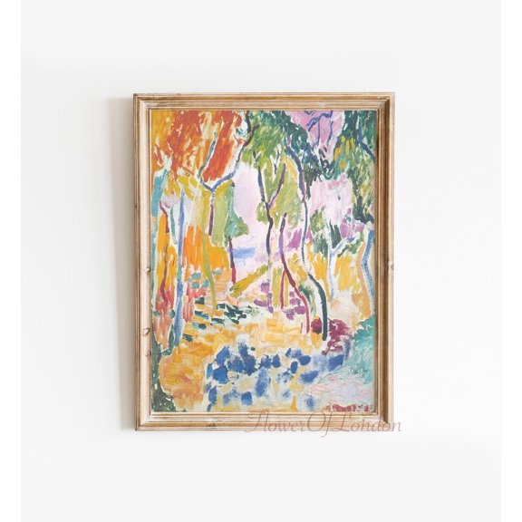 Landscape Print Landscape Near Collioure Vintage Print Modern Home, Unframed Canvas