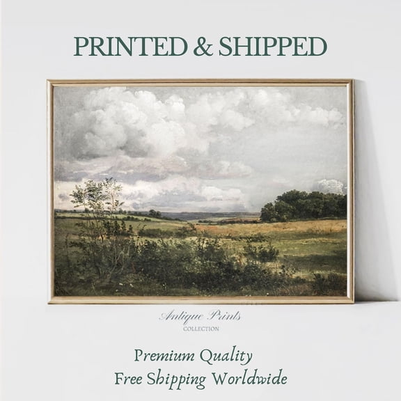 Landscape Print, Neutral Country Vintage Wall Art, Printed And Shipped Countryside, Mailed Art Print Home Decor #731, 16x24 UNFRAMED