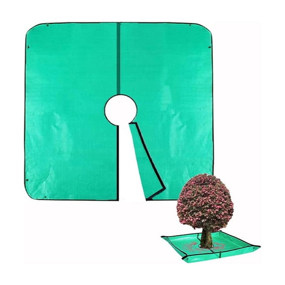 Landscape Pruning Tarp, 2.2m Landscape Tarp for Trimming with 30cm Hole, Pruning Trees Waterproof Tarp, with Corner Buckles, can Stand Up Fasten Around Trees and Shrubsgreen