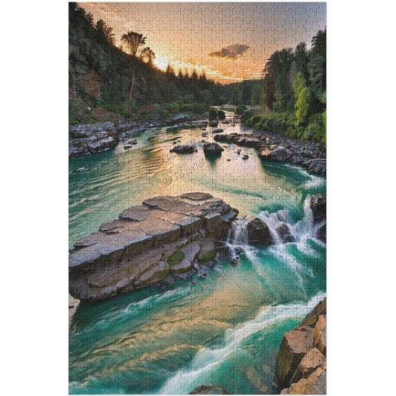 Landscape Puzzles for Adults 1000 Pieces, Nature Puzzle with Forest Lake, Mountain Jigsaw Puzzles Modern Home Decor for Bedroom Living Room Kitchen Wall Decor, Challenging Puzzle