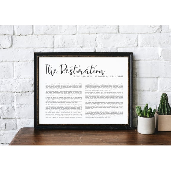 Landscape Restoration Proclamation Simplistic Modern Design Church Of Jesus Christ Print, Unframed Paper Poster 8x10in
