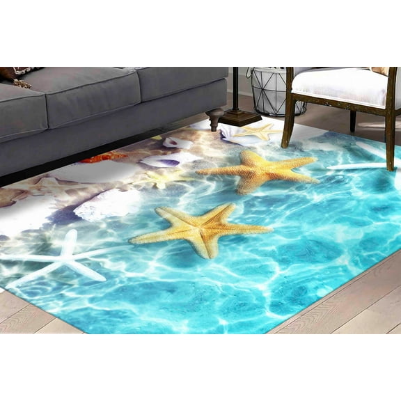Landscape Rug, Anti-Slip Carpet Rugs, Personalized Rug, Coastal Rugs, Tropical View Rugs, Landscape Rug, Small Rug, Printed Rug, Home Decor, 5.9'x9.2' - 180x280 cm