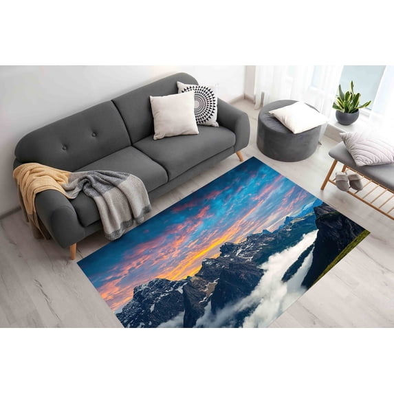 Landscape Rug, Mountain Landscape Rugs, Gift For Her Rug, Nature Landscape Rugs, Tre Cime di Lavaredo Rug, Wedding Rugs, Popular Rugs, 5.2'x7.5' - 160x230 cm