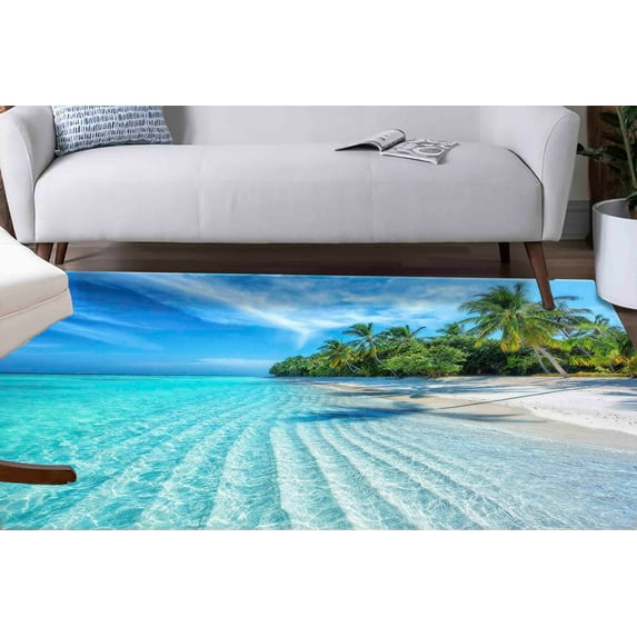 Landscape Rug, Runner Rug, Tropical Ocean Rug, Customs Rug, Coastal Rug, Cute Rugs, Personalized Gifts Rug, Ocean View Rugs, Modern Rug, 1.7'x2.3' - 50x70 cm