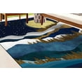 thumbnail image 1 of Landscape Rugs, Housewarming Gift Rug, Gold Rug, Navy Blue Rugs, Kitchen Rug, Minimal Rugs, Mountain Rugs, Salon Decor, Boho Mmountain Rugs, 2.3'x3.3' - 70x110 cm, 1 of 8