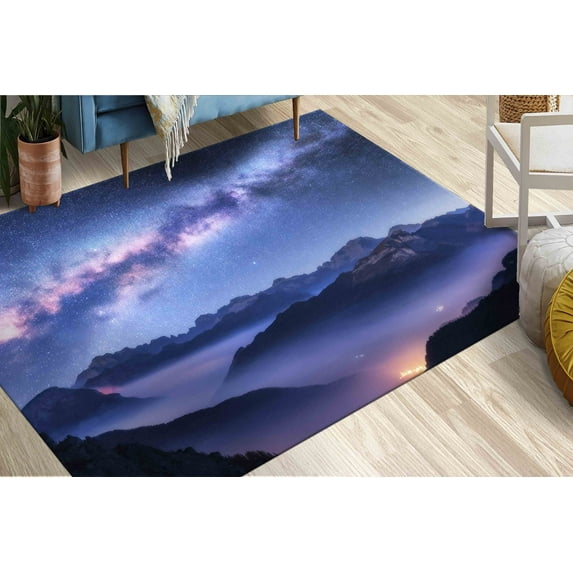 Landscape Rugs, Runner Rugs, Soft Rug, Galaxy Rug, Above The Clouds Rug, Fog Rug, Gift For Him Rug, Machine Washable Rugs, Thick Rugs, 1.7'x2.3' - 50x70 cm