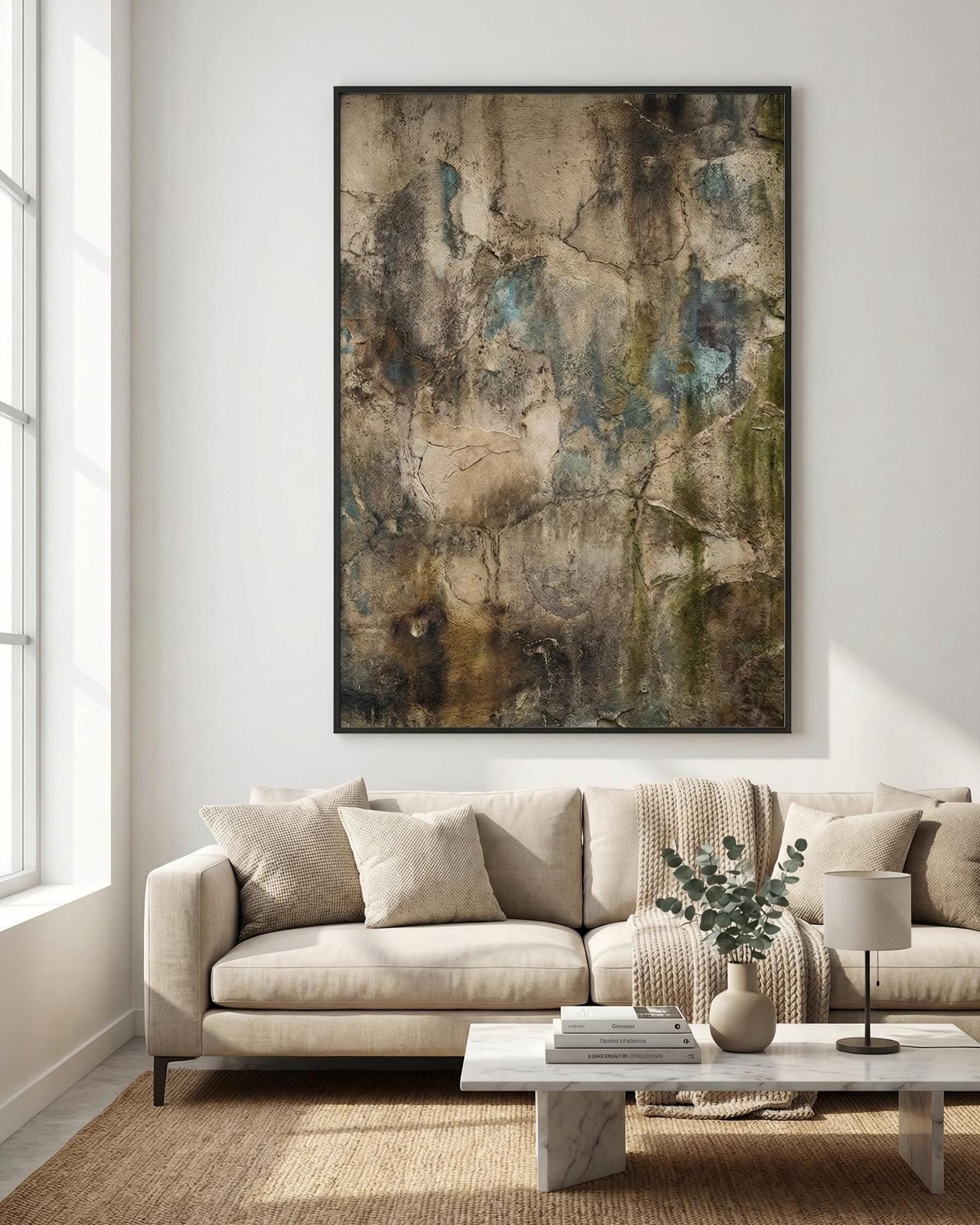 Rustic Textured Abstract Landscape Rustic Abstract Warm Earth Tones Poster , Poster Print Only ...