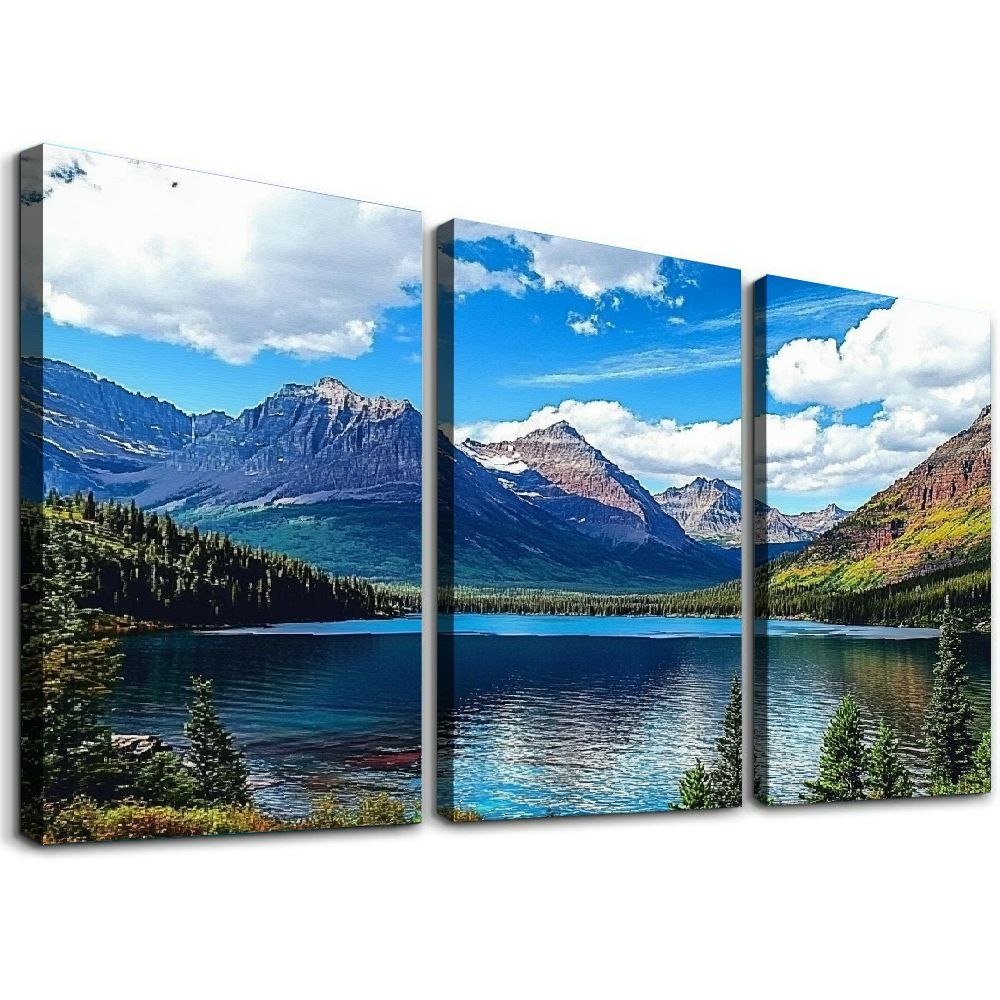 Landscape Saint Mary Lake Canvas Wall Art for Living Room Wall Decor ...