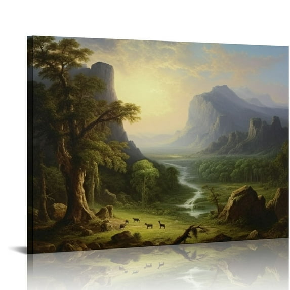 Nawypu - Landscape-Scene from Thanatopsis by Asher Brown Durand. Giclee Prints on Acid Free Cotton Canvas. Classic Art Reproduction in Fine Art Frame. Total Size w/Frame
