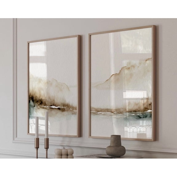 Landscape Set Of 2 Prints - Neutral Landscape, Earth Tones Landscape, Modern Wall Decor Set 2 Prints, Poster Only