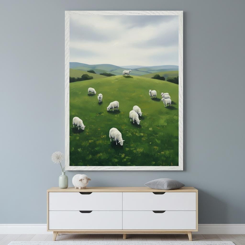 Hilly Rural Landscape Sheep Hill Pastoral Farmhouse Countryside Meadow Rural Sheep ...