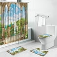 thumbnail image 1 of Landscape Shower Curtains Rug Set Paris Tower Waterfall Ocean Sea Scenery Non-slip Bath Mat Toliet Carpet Luxury Bathroom Decor, 1 of 5