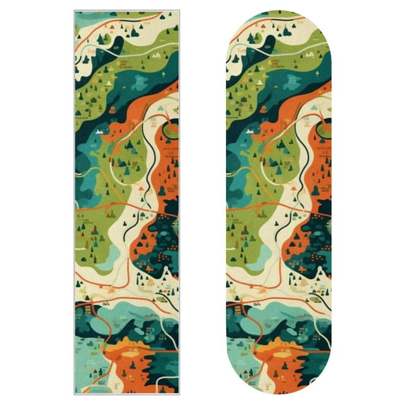 Landscape Skateboard Stickers Pack of Two - Emery Surface, PVC Back, 8.8x32.6in/22.4x83 cm - Skateboard Accessories