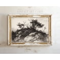 thumbnail image 1 of Landscape Sketch, Rustic Country Farmhouse Decor, Vintage Etching Drawing, Vintage Sketch Drawing Home Decor #3241, 12x18 UNFRAMED, 1 of 3