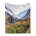 thumbnail image 1 of Landscape Soft Flannel Fleece Blanket, European Mountains Spring Season Flourishing Nature Green Themed Photography, Cozy Plush for Indoor and Outdoor Use, 70" x 90", Green and Grey, by Ambesonne, 1 of 6