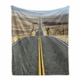 thumbnail image 1 of Landscape Soft Flannel Fleece Blanket, Pacific Coast Highway on the Road Trip to Endless Desert Western Photograph Wilderness, Cozy Plush for Indoor and Outdoor Use, 60" x 80", Grey, by Ambesonne, 1 of 6