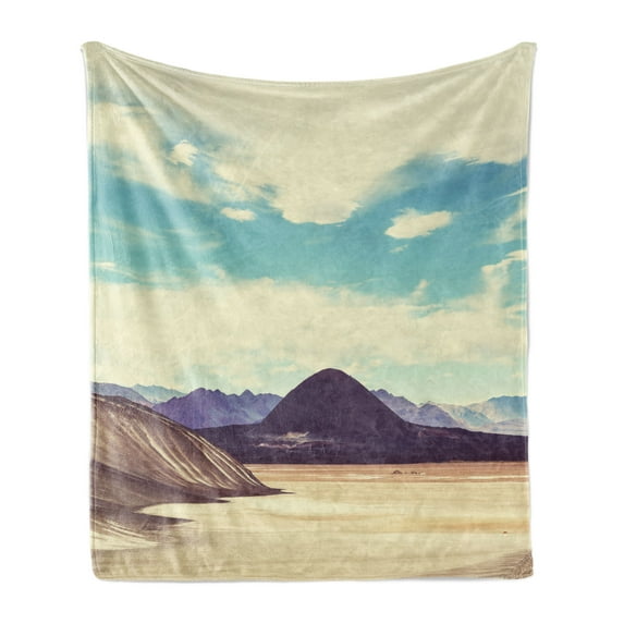 Landscape Soft Flannel Fleece Blanket, Photograph Northern Brazilian Plateau Wanderlust Serene in Abandoned Rocks Paint, Cozy Plush for Indoor and Outdoor Use, 70" x 90", Multicolor, by Ambesonne