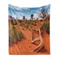 thumbnail image 1 of Landscape Soft Flannel Fleece Throw Blanket, Canyon Life Tribal Park Desert Monument Valley Scenery Cloudy Sky and Redrocks, Cozy Plush for Indoor and Outdoor Use, 50" x 60", Multicolor, by Ambesonne, 1 of 5