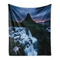 thumbnail image 1 of Landscape Soft Flannel Fleece Throw Blanket, Kirkjufell Volcano Coast of Snaefellsnes Peninsula Iceland European Outdoors, Cozy Plush for Indoor and Outdoor Use, 50" x 70", Multicolor, by Ambesonne, 1 of 5
