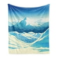 thumbnail image 1 of Landscape Soft Flannel Fleece Throw Blanket, Snowy Mountains Steep Slopes and Forest, Cozy Plush for Indoor and Outdoor Use, 70" x 90", Sky Blue Pale Yellow, by Ambesonne, 1 of 5