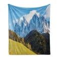 thumbnail image 1 of Landscape Soft Flannel Fleece Throw Blanket, Sunny Meadow Hills View Outdoor Santa Magdalena Village Peaceful Rural Scene, Cozy Plush for Indoor and Outdoor Use, 60" x 80", Multicolor, by Ambesonne, 1 of 5