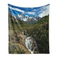 thumbnail image 1 of Landscape Soft Flannel Fleece Throw Blanket, View of Mount Fitz Roy in the Los Glaciares National Park, Cozy Plush for Indoor and Outdoor Use, 60" x 80", Olive Green Cocoa, by Ambesonne, 1 of 5