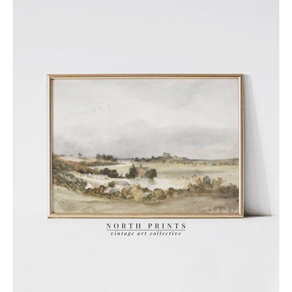 Landscape : Soft Green Countryside Wall Art 5-199 UNFRAMED Poster, Wall Art for Decor, Present, 8x12