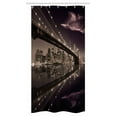 thumbnail image 1 of Landscape Stall Shower Curtain, Brooklyn Bridge Sunset NYC View Manhattan Skyline Tourist Attraction Modern City, Fabric Bathroom Set with Hooks, 36W X 72L Inches Long, Maroon Plum, by Ambesonne, 1 of 1