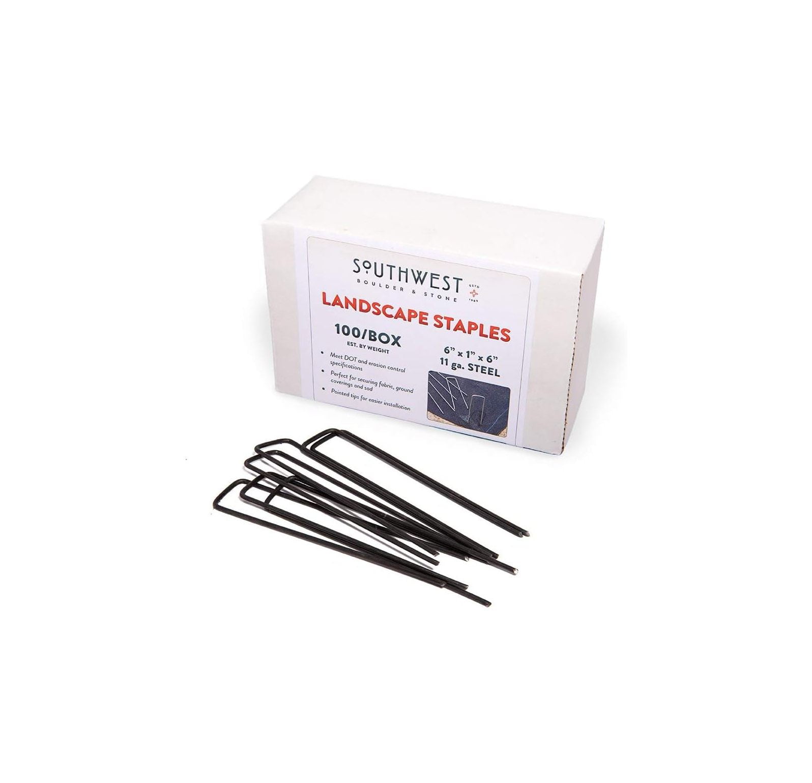 Landscape Staples 100Pack 6Inch, Heavy Duty Steel Staple Garden