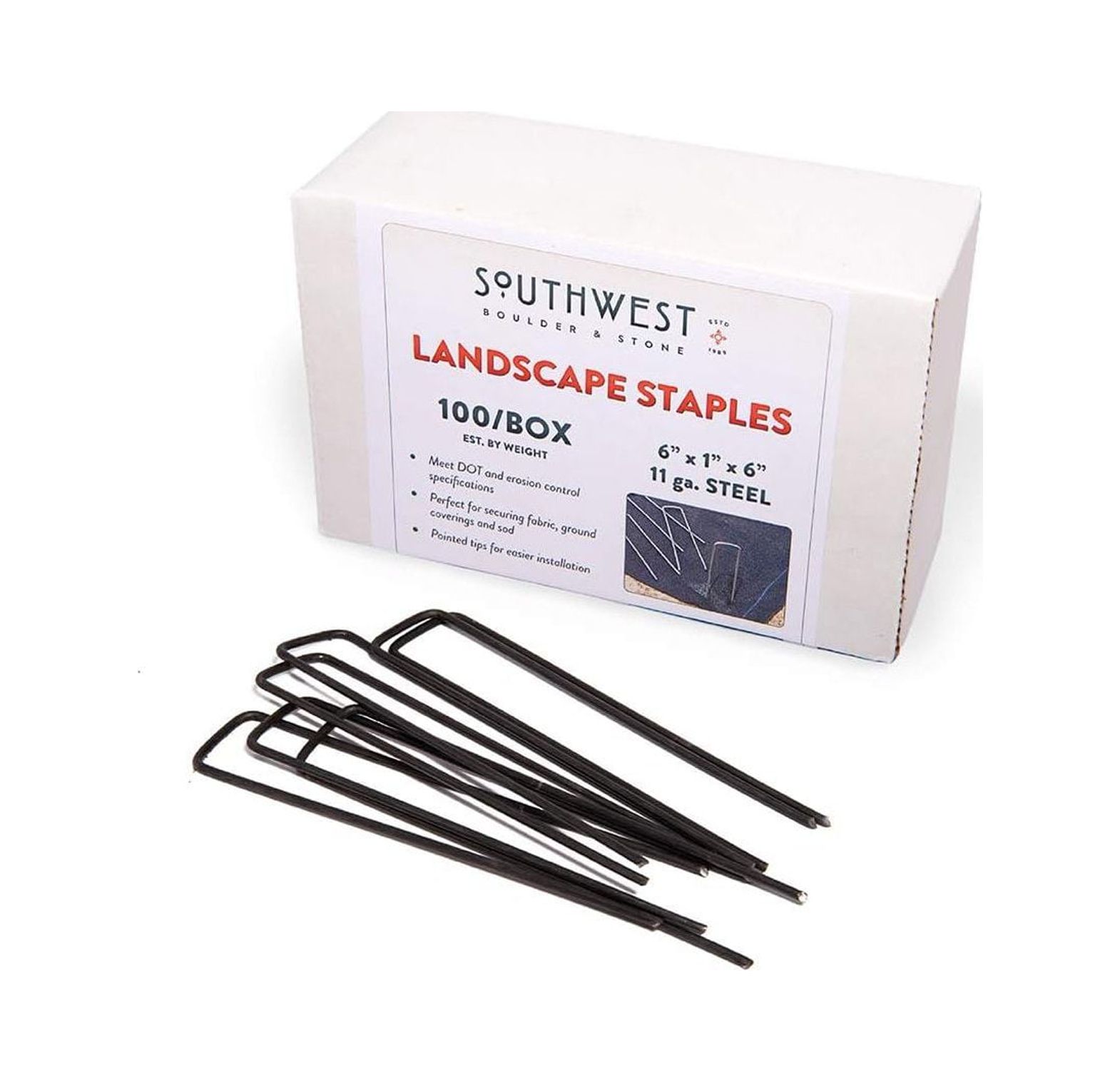 Landscape Staples 100Pack 6Inch, Heavy Duty Steel Staple Garden