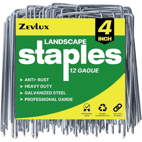 Landscape Staples 120 Packs 4 Inches Heavy Duty 11 Gauge Galvanized Steel Garden Stakes, Garden Staples Securing Pegs for Securing Weed Fabric Landscape Fabric Netting Ground Sheets & Fences