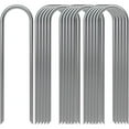 thumbnail image 1 of Landscape Staples, Galvanized Garden Stakes, 11 Gauge Heavy Duty U-Shaped Ground Stakes for Weed Barrier Fabric, Irrigation Tubing, Fence, Outdoor Decorations, 16 Pcs, 6.0x1.5", 1 of 4