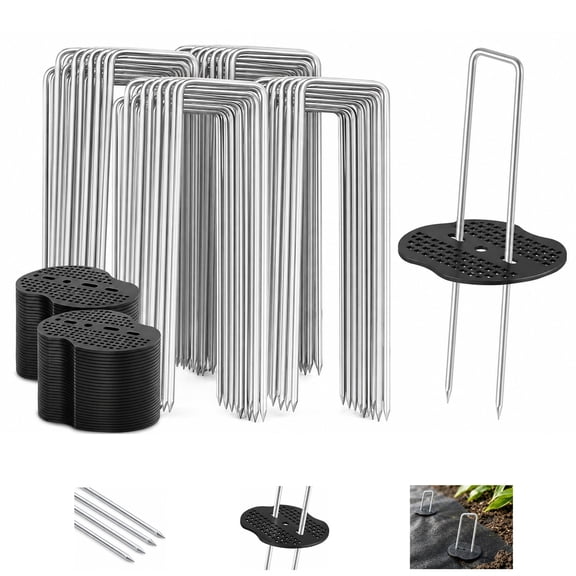 Landscape Staples Garden Stakes, Gauge Galvanized Anti-Rust Landscape Fabric Pins, Heavy Duty Ground Staples for Weed Barrier, Irrigation Tubing, Lawn and Garden Decor