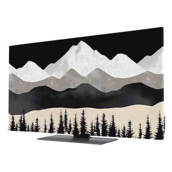 Landscape TV Dust Cover 24 Inch, Mountain Nature Scenery Forest Computer Monitor Cover Dustproof Stretchable Indoor TV Screen Protector for LED LCD Universal Monitors