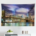 thumbnail image 1 of Landscape Tapestry, NYC Landscape Manhattan Skyline Panorama Monochrome Picture Modern Home Art, Fabric Wall Hanging Decor for Bedroom Living Room Dorm, 2 Sizes, Blue White, by Ambesonne, 1 of 1