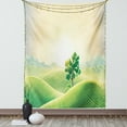 thumbnail image 1 of Landscape Tapestry, Sunrise on Rural Valley Fields Hills Tree Illustration, Wall Hanging for Bedroom Living Room Dorm Decor, 40"W X 60"L, Cream Fern Green and Pistachio Green, by Ambesonne, 1 of 2