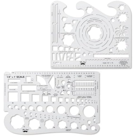 - Landscape Templates, Architectural Templates, Drafting Tools | Landscaping Tools, Landscape Design Template, Drafting Ruler Shapes, Drawing Stencils