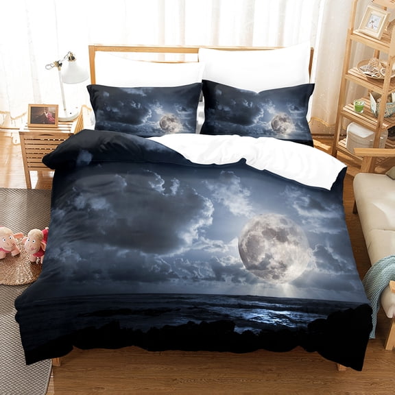 Landscape Theme Duvet Cover Set Mountain Sea Pink Cloud Romantic Bedding Set for Girl Women Polyester Comforter Cover King