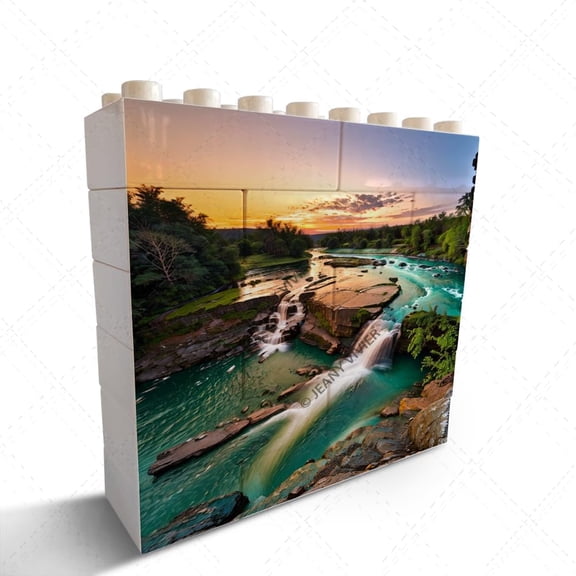 Landscape Themed Home Office Desk Decor for Bedroom Living Room Coworkers Gifts Novelty Building Brick Horizontal Shaped Picture Christmas Birthday Housewarming Gift