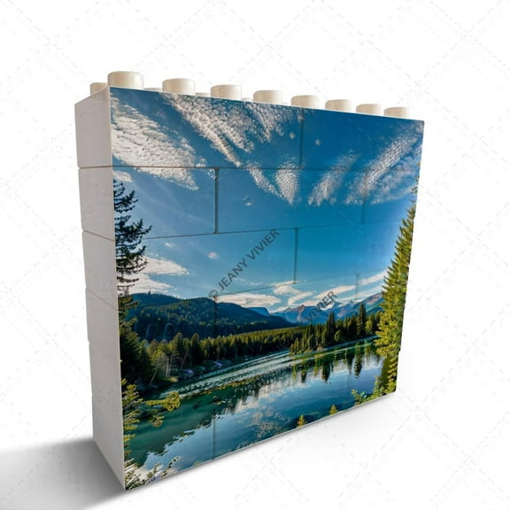Landscape Themed Novelty Building Brick Creative Brick Puzzle Desk Decor Valentine's Day Anniversary Wedding Gifts, Christmas Birthday Gifts for Women, Men, Him, Bf, Gf, Couples