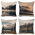 thumbnail image 1 of Ambesonne Landscape Throw Pillow Cover 4 Pack, Snowy Mountains and Woods, 24", Multicolor, 1 of 2
