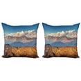 thumbnail image 1 of Ambesonne Landscape Throw Pillow Cover 2 Pack, European Mountains, 20", Brown Blue White, 1 of 2