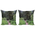 thumbnail image 1 of Ambesonne Landscape Throw Pillow Cover 2 Pack, Jungle Trekking Getaway, 18", Multicolor, 1 of 5