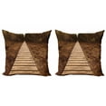 thumbnail image 1 of Ambesonne Forest Throw Pillow Cover 2 Pack, Wooden Path Adventure, 20", Brown Green, 1 of 2