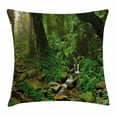 thumbnail image 1 of Landscape Throw Pillow Cushion Cover, Rainforest Trees and Fresh Grass in Nepal Jungle Wildlife Nature Tropical Photo, Decorative Square Accent Pillow Case, 16 X 16 Inches, Green Brown, by Ambesonne, 1 of 2