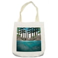 thumbnail image 1 of Landscape Tote Bag, Water Scene out in the Wild Forest Environment Mother Nature Items Trees, Cloth Linen Reusable Bag for Shopping Books Beach and More, 16.5" X 14", Cream, by Ambesonne, 1 of 2