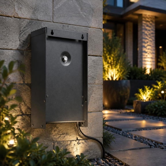 Landscape Transformer, 600W, 120V AC to 12V AC, with Timer and Photocell Sensor, Weatherproof for Outdoor Lighting