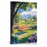 Aec Tech Landscape Landscape Tree Swing Scenic Picture Art Poster , Poster Print Only ...